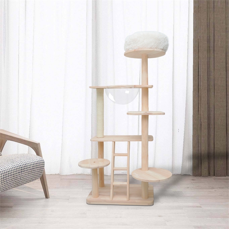 Legend Vansen Oaken Cat Tower Cat Tree Cat Condo With Space Capsule Nest