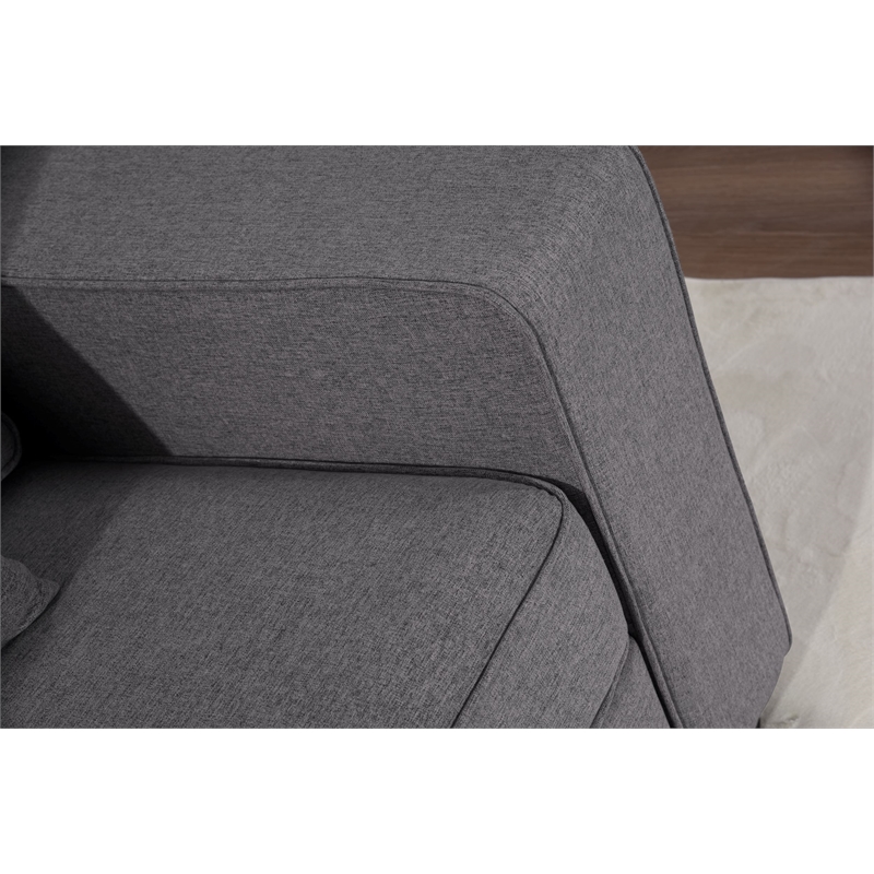 Fabric Flexible Combination Module Reversible Sectional Sofa Dark Grey