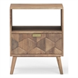 Casartis Living Carson Mid-Century Solid Wood Nightstand in Brown