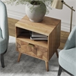 Casartis Living Carson Mid-Century Solid Wood Nightstand in Brown