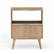 Casartis Living Carson Mid-Century Solid Wood Nightstand in Brown