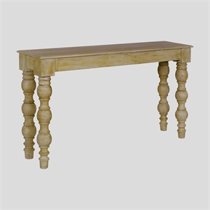 Casartis Living French Country Solid Mango Wood Console Table in Rustic Natural