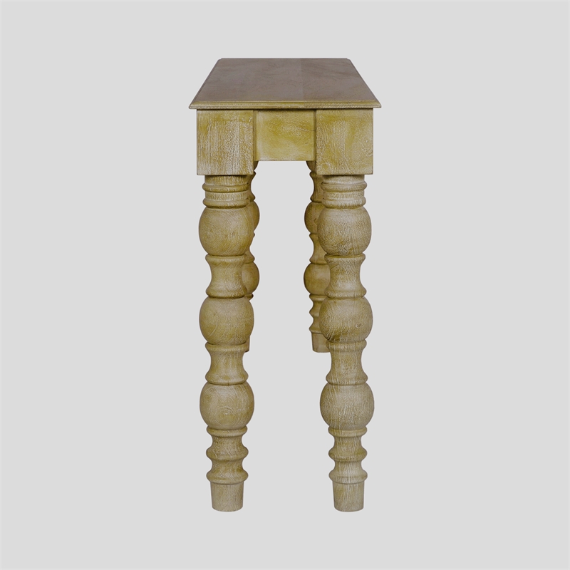 Casartis Living James Farmhouse Solid Mango Wood Console Table in Natural