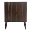 Mid-Century Modern 18W Solid Wood Nightstand with Drawer in Gray
