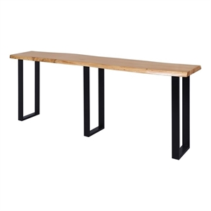 Casartis Living Legacy 90&quot Live Edge Solid Wood Console in Natural & Black
