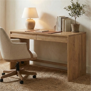 Casartis Living Bennett Modern Solid Wood 48&quotW Desk in Sunshine  Brown