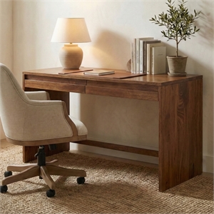 Casartis Living Bennett Modern 48&quotW Solid Wood Desk in Walnut