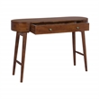 Casartis Living Elipse Mid-Century Modern Solid Wood Writing Desk in Brown