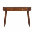 Casartis Living Elipse Mid-Century Modern Solid Wood Writing Desk in Brown