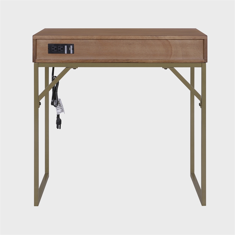 Casartis Living Linden Modular Solid Wood Writing Desk in Walnut