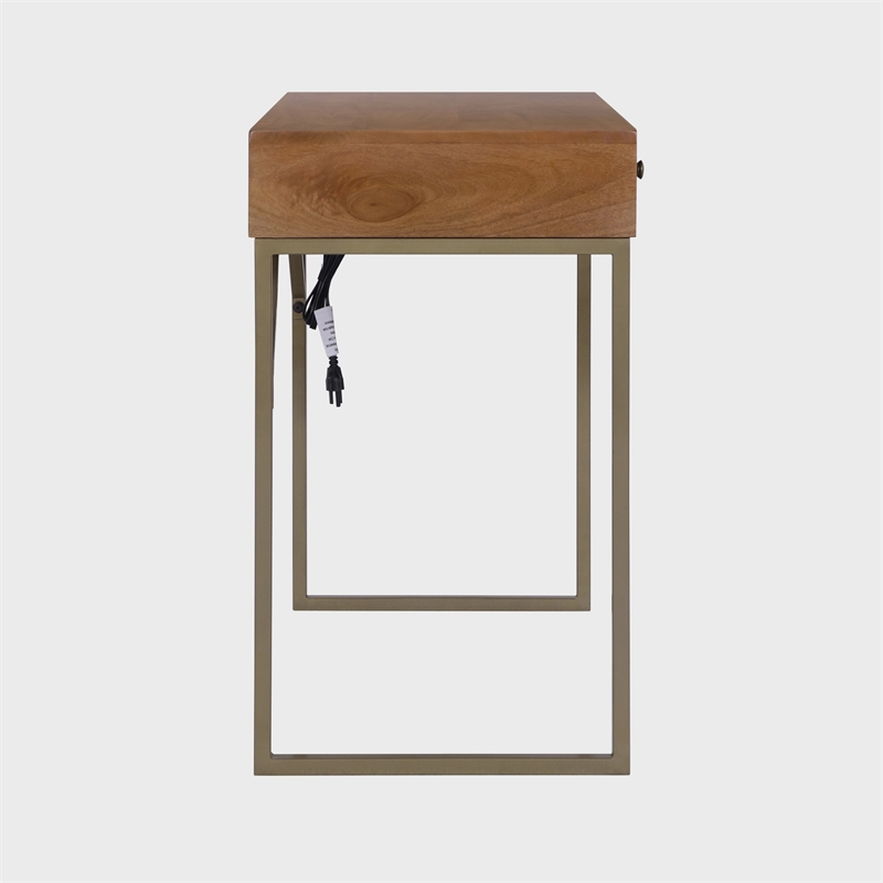 Casartis Living Linden Modular Solid Wood Writing Desk in Walnut