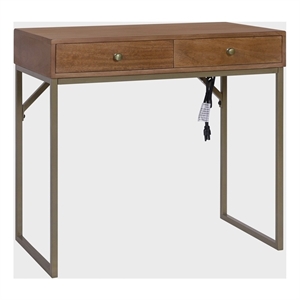 Casartis Living Linden Modular Solid Wood Writing Desk in Walnut