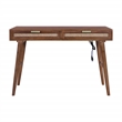 Casartis Living Atlas Cane Mid Century Modern Solid Wood Desk in Walnut