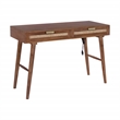 Casartis Living Atlas Cane Mid Century Modern Solid Wood Desk in Walnut