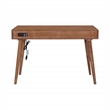 Casartis Living Atlas Cane Mid Century Modern Solid Wood Desk in Walnut