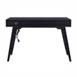 Madison Mid Century Modern Solid Wood-Linen 2 Drawer Desk in Black