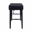 Madison Mid Century Modern Solid Wood-Linen 2 Drawer Desk in Black