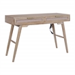 Madison Mid Century Modern Solid Wood-Linen 2 Drawer Desk in Wheatfield