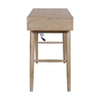 Madison Mid Century Modern Solid Wood-Linen 2 Drawer Desk in Wheatfield