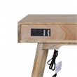 Madison Mid Century Modern Solid Wood-Linen 2 Drawer Desk in Wheatfield