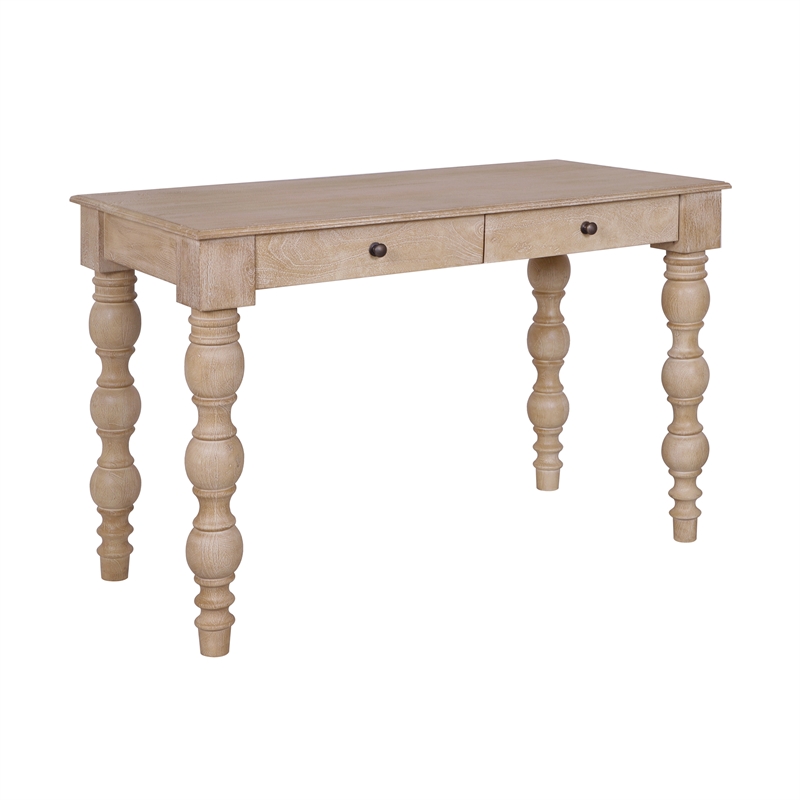Casartis Living French Country Solid Wood Desk in Rustic Natural