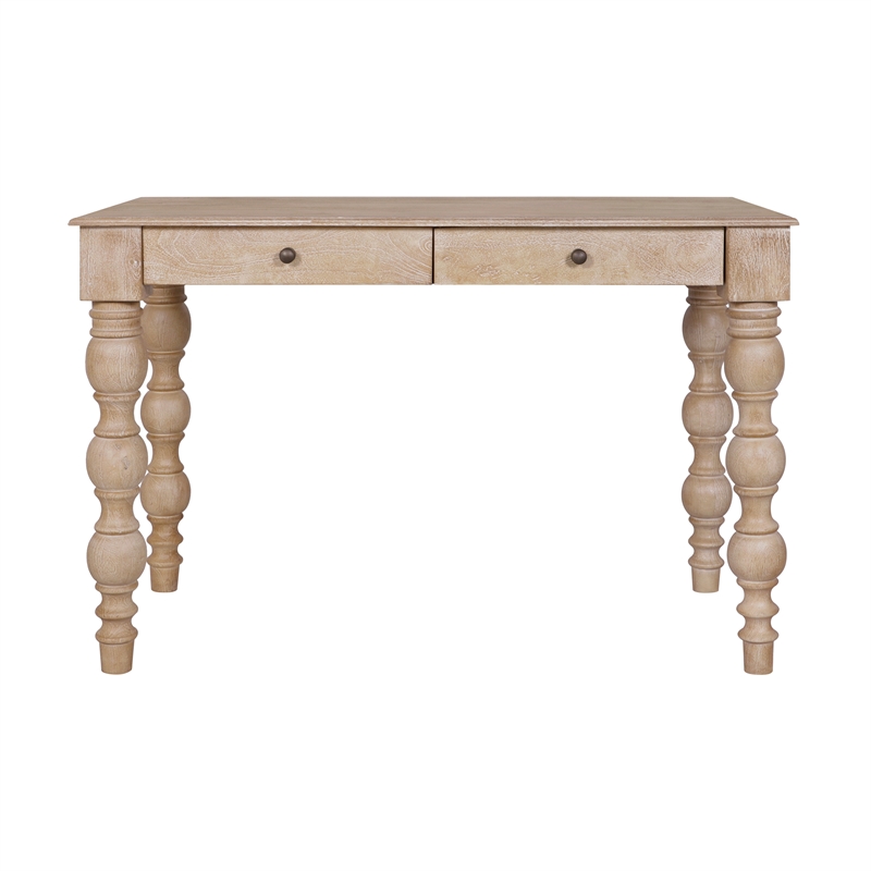 Casartis Living French Country Solid Wood Desk in Rustic Natural