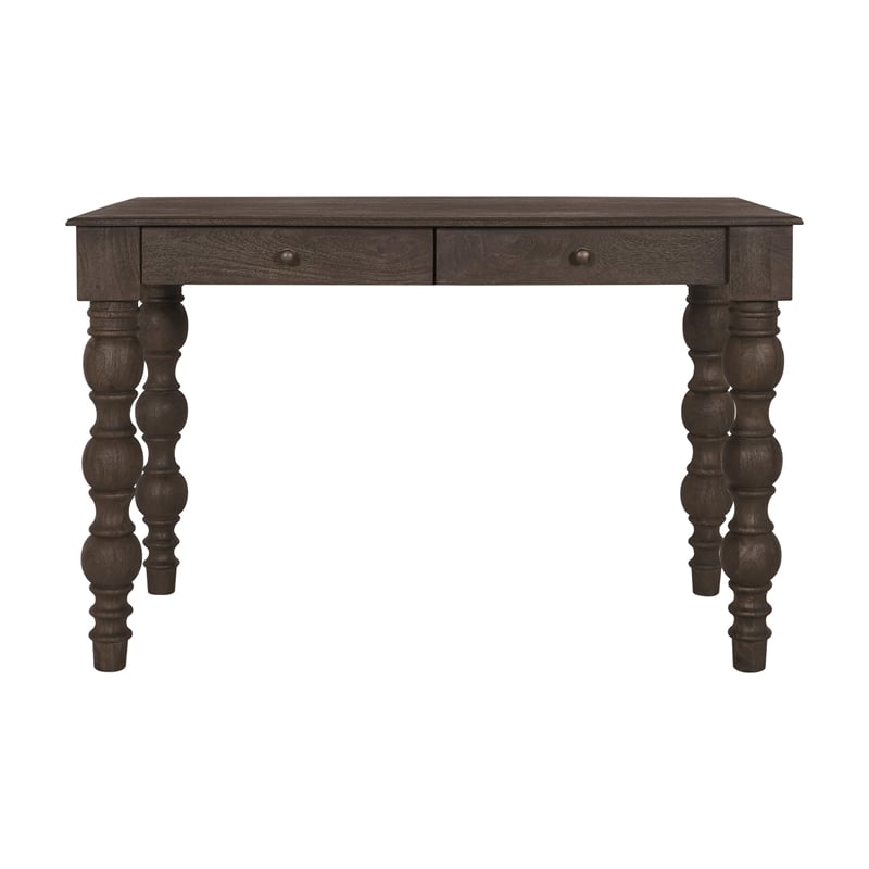 Casartis Living French Country Solid Wood Desk in Coffee Brown