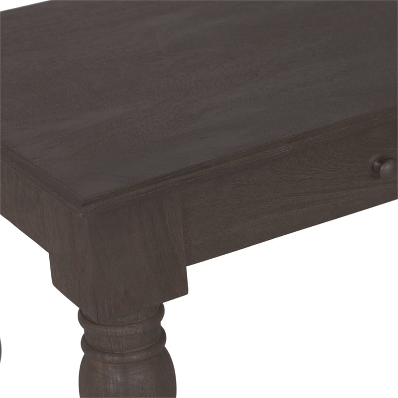 Casartis Living French Country Solid Wood Desk in Coffee Brown