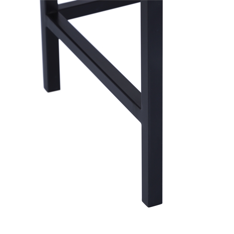 Casartis Living Atelier Solid Wood Iron Nesting Table Set of 2 in Honey Brown
