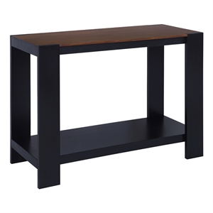 Casartis Living Axis Modern 48&quotW Solid Wood Console in Walnut and Black