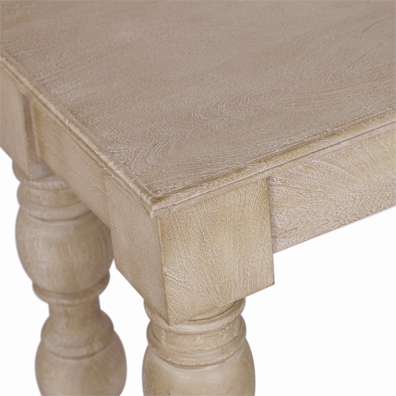 Casartis Living French Country Wood Side Table with Drawer in Rustic Natural