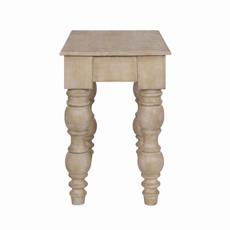 Casartis Living French Country Wood Side Table with Drawer in Rustic Natural