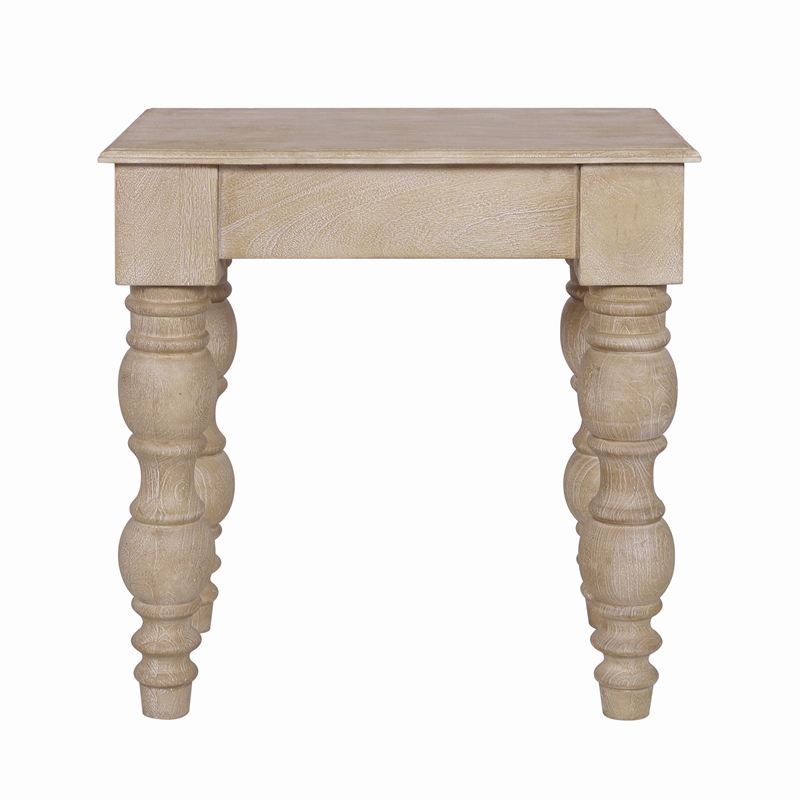 Casartis Living French Country Wood Side Table with Drawer in Rustic Natural