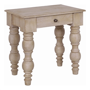 Casartis Living French Country Wood Side Table with Drawer in Rustic Natural