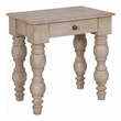 Casartis Living French Country Wood Side Table with Drawer in Rustic Natural