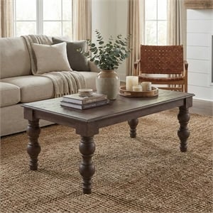 Casartis Living French Country  Solid Wood Coffee Table in Coffee Brown
