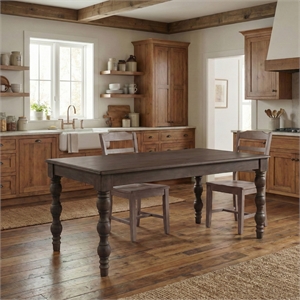 Casartis Living French Country 72&quot Solid Wood Dining Table in Coffee Brown