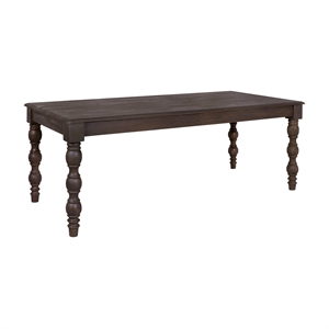 Casartis Living French Country 84&quot Solid Wood Dining Table in Coffee Brown