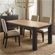 Casartis Living Axis Modern Solid Wood Dining Table in Natural and Black