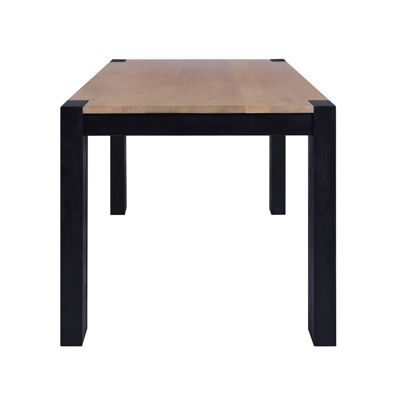 Casartis Living Axis Modern Solid Wood Dining Table in Natural and Black