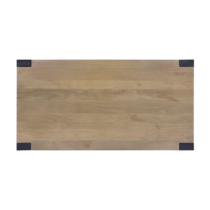 Casartis Living Axis Modern Solid Wood Dining Table in Natural and Black