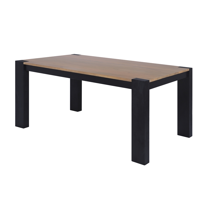 Casartis Living Axis Modern Solid Wood Dining Table in Natural and Black