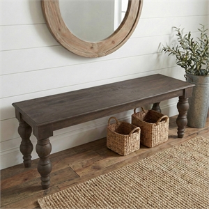 Casartis Living French Country 58&quot Solid Wood Bench in Coffee Brown