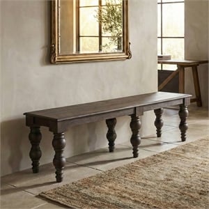 Casartis Living French Country 70&quot Solid Wood Bench in Coffee Brown