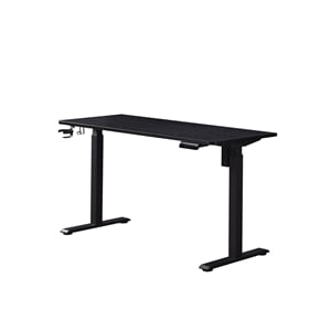 Kowo 48&quot K304 Wood Standing Desk with Hutch and Drawer in Gray Oak/Black