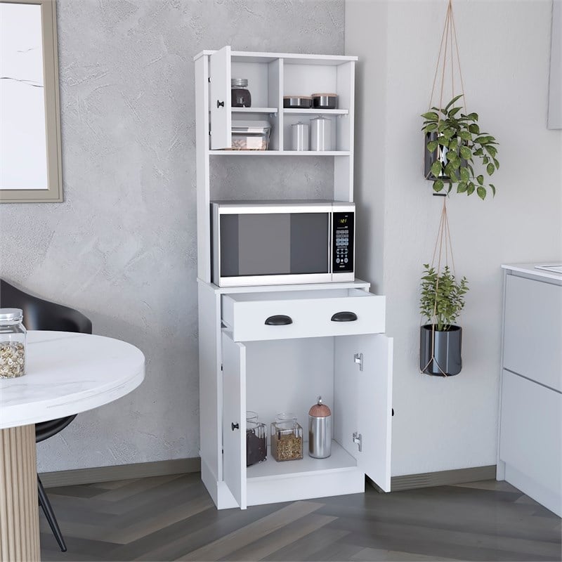 Selmer 3-Door Engineered Wood Pantry Cabinet in White