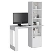 Ripley Writing Desk Bookcase and Cabinet in White Engineered Wood