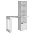 Ripley Writing Desk Bookcase and Cabinet in White Engineered Wood