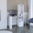 Ripley Writing Desk Bookcase and Cabinet in White Engineered Wood