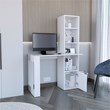 Ripley Writing Desk Bookcase and Cabinet in White Engineered Wood